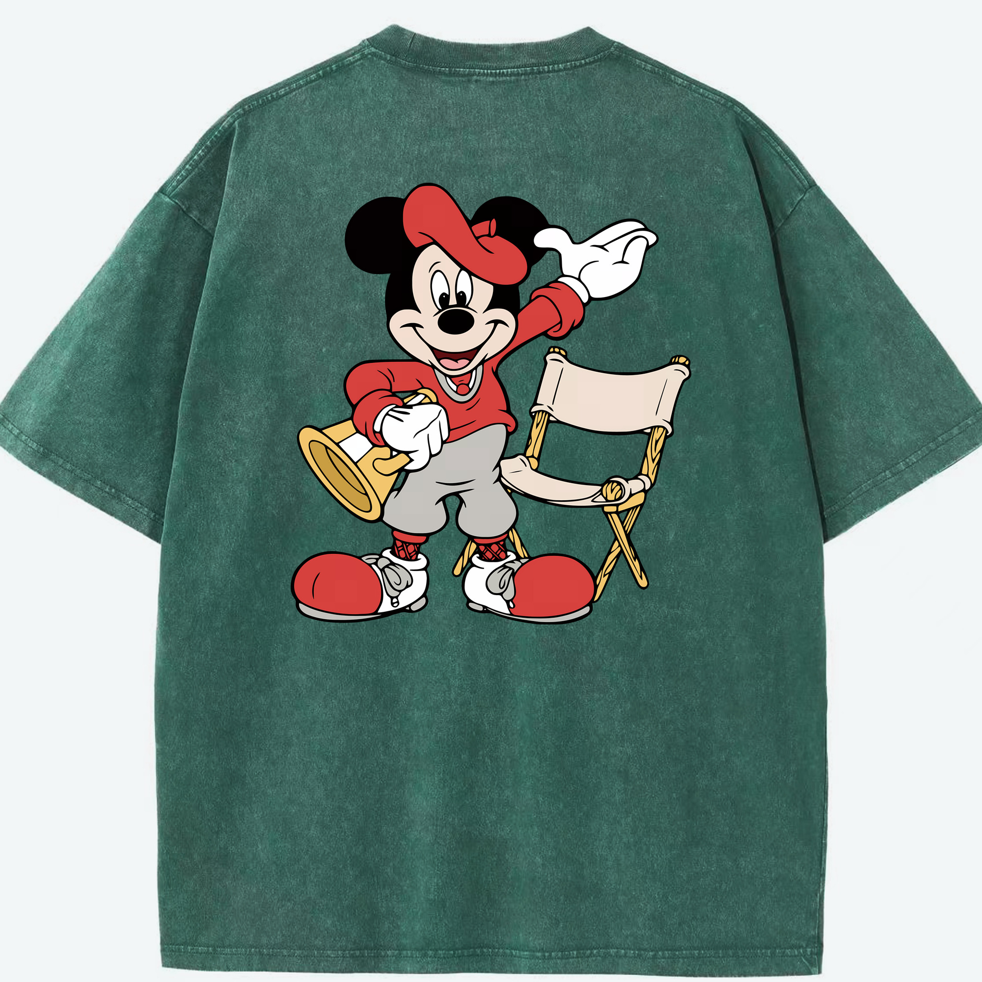 （画像用） ミッキーマウス Mickey Mouse 綿100% ヴィンテージ風 半袖Tシャツ（背面プリント）